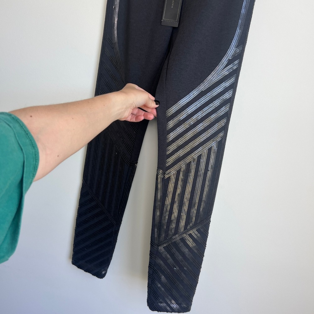 Black Graphic Panel Leggings - Women Pants & Jumpsuits - Picture 3 of 9